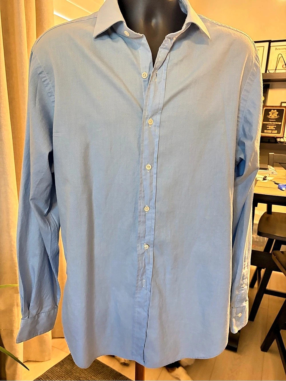 Polo Ralph Lauren Regent Classic Fit Cotton Button Down Blue Size Large SKU:0126